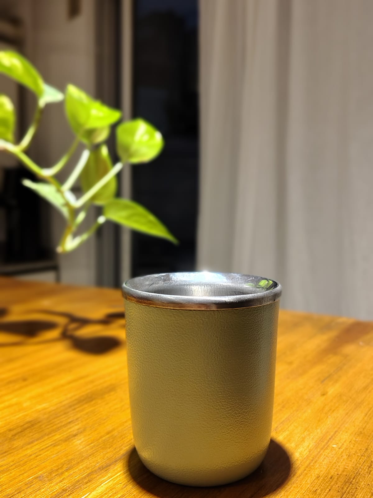 Mate termico recto acero verde