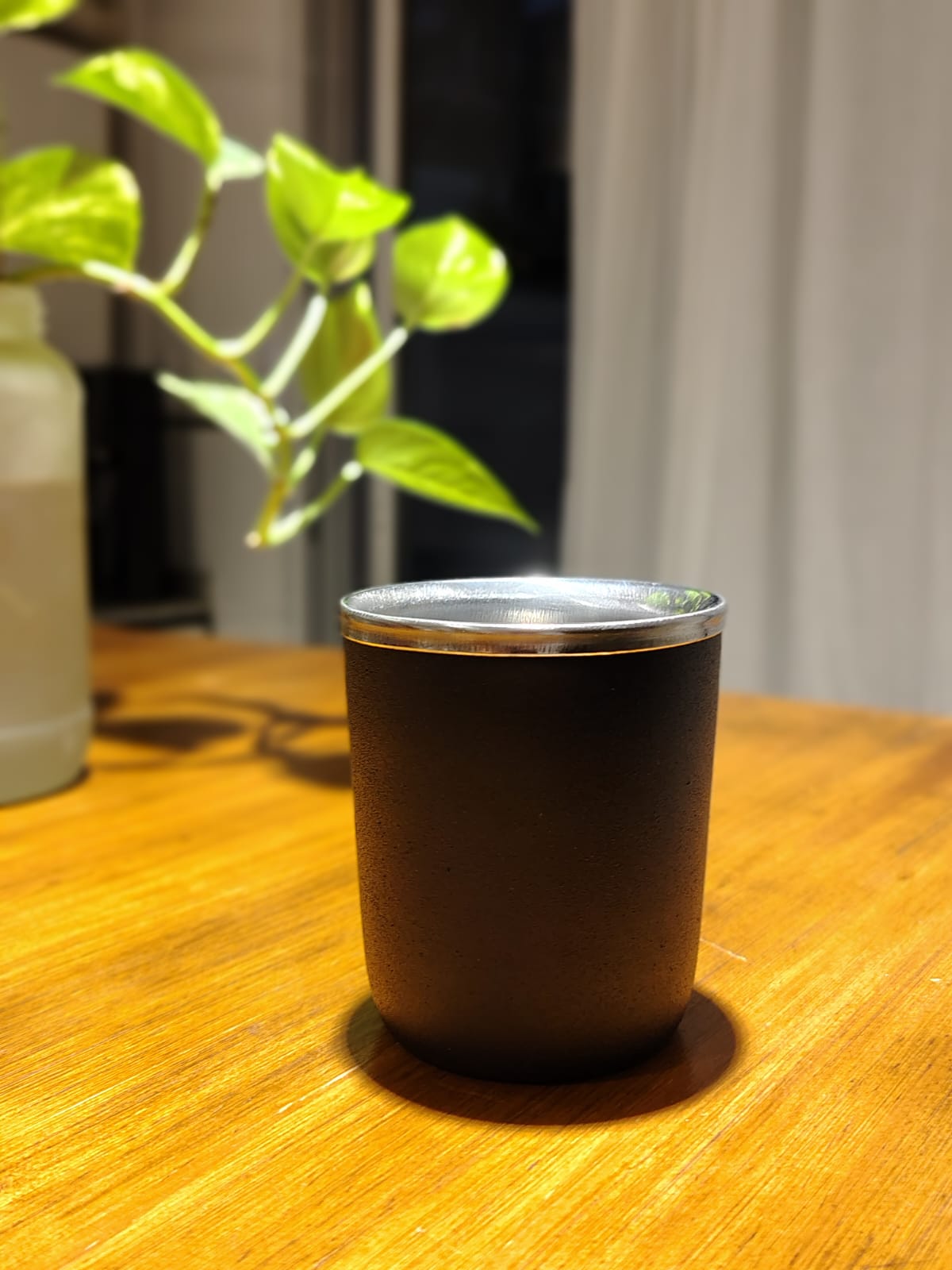 Mate termico recto acero negro
