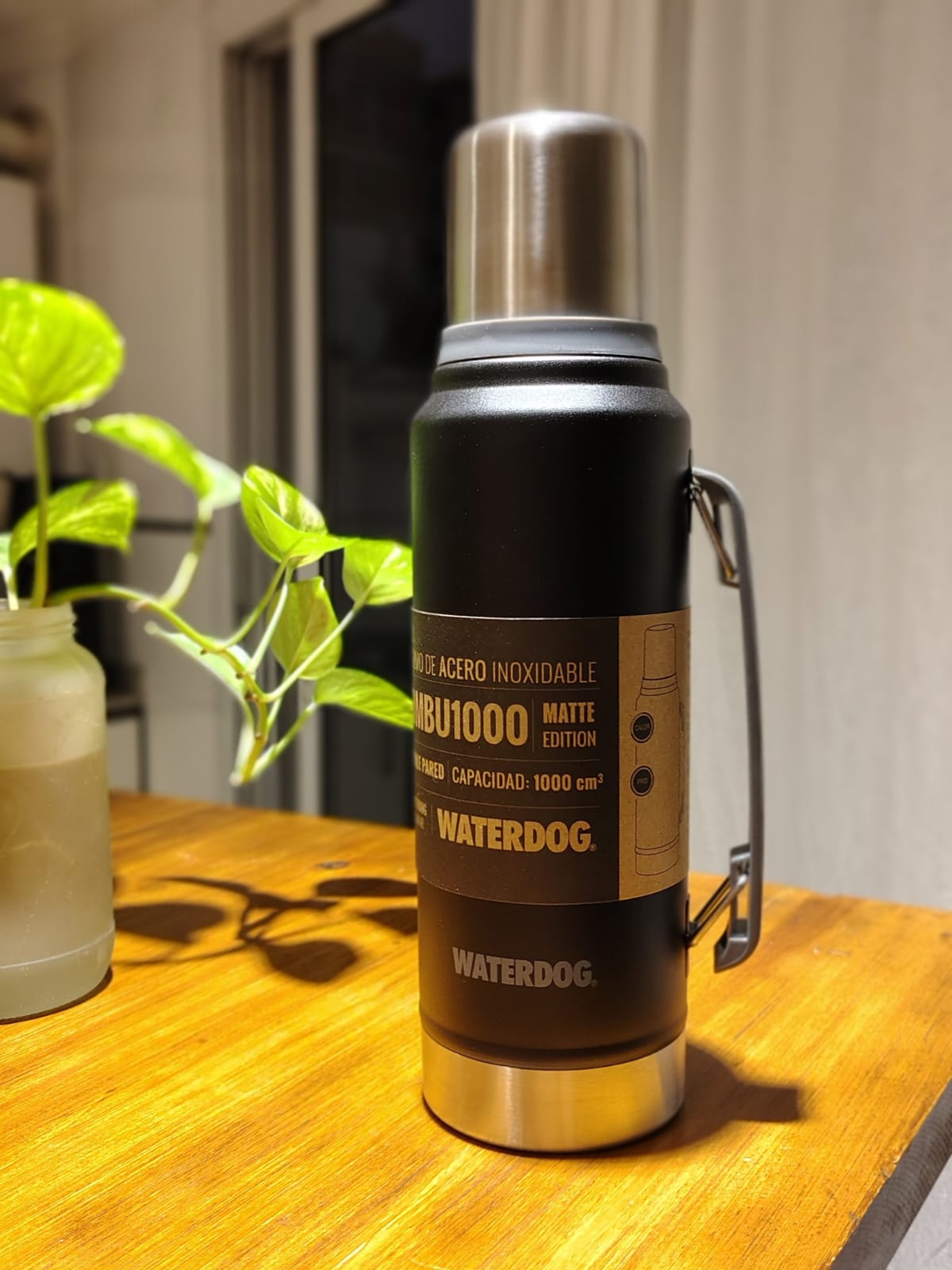 Termo acero waterdog 1000ml negro